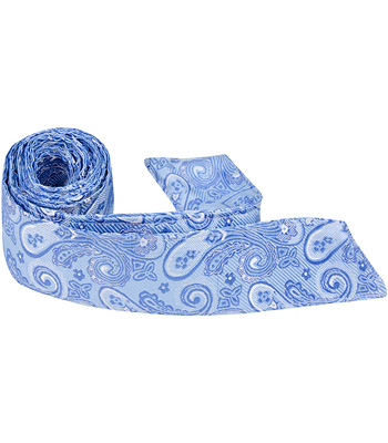 2895 B6 Ht - 42 In. Child Matching Hair Tie - Blue Paisley
