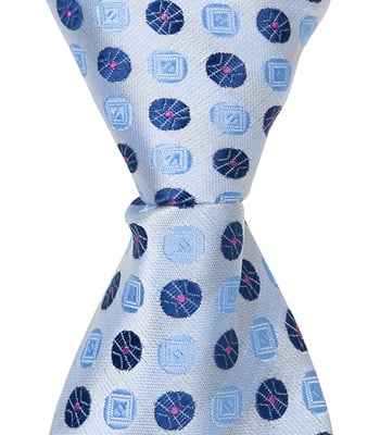 5252 Xb21 - 6 In. Newborn Zipper Necktie - Blue, With Two Different Blue Polka Dots