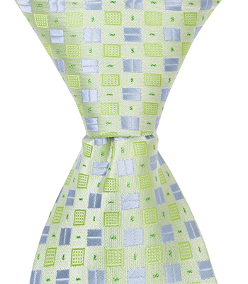5260 Xg22 - 6 In. Newborn Zipper Necktie - Green With Green & Blue Squares