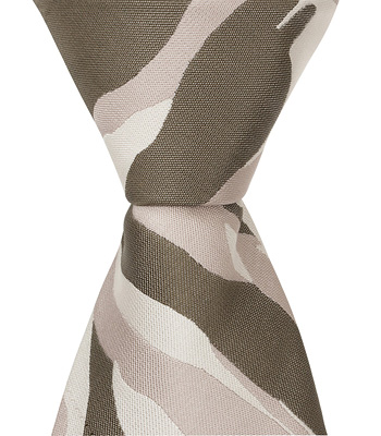 5236 Xn19 - 6 In. Newborn Zipper Necktie - Brown, Tan & White Camouflage