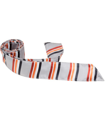 5381 Xs24 Ht - 42 In. Child Matching Hair Tie - Grey With Red, Orange, White, & Navy Stripes