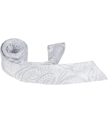 5390 Xs27 Ht - 42 In. Child Matching Hair Tie - White & Silver Paisley