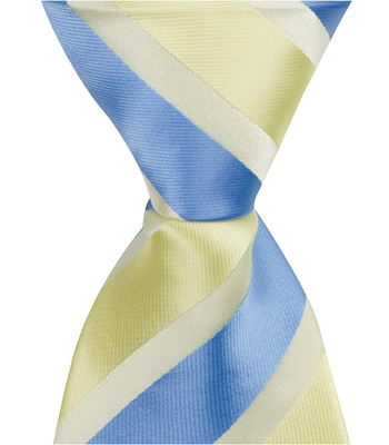 4242 Y6 - 9.5 In. Zipper Necktie - Yellow & Blue Stripes, 6 To 18 Month