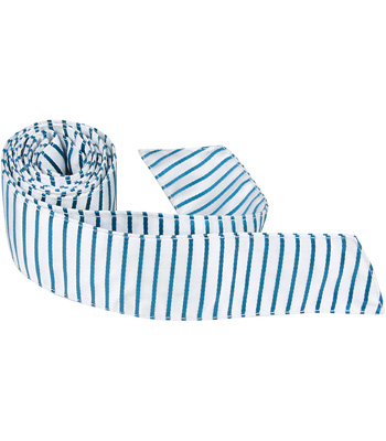 2887 B13 Ht - 42 In. Child Matching Hair Tie - White With Blue Stripes
