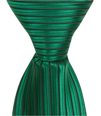 4105 G5 - 11 In. Zipper Necktie - Green With Black Stripe, 24 Month To 4t