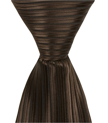 4322 N6 - 9.5 In. Zipper Necktie - Brown With Black Pinstripe, 6 To 18 Month