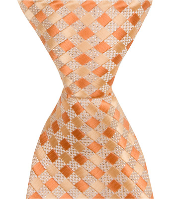 4201 O6 - 11 In. Zipper Necktie - Orange Plaid, 24 Month To 4t