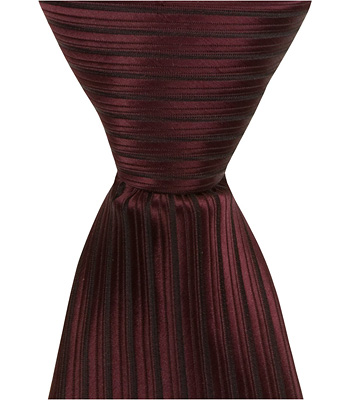 4273 R10 - 11 In. Zipper Necktie - Red With Black Pinstripe, 24 Month To 4t
