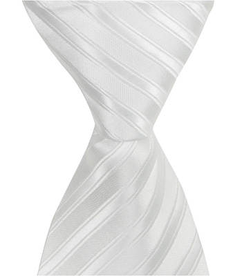 4249 W2 - 11 In. Zipper Necktie - White, 24 Month To 4t