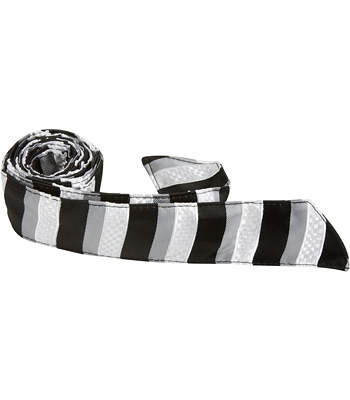 X2 Ht - 42 In. Child Matching Hair Tie - Black, White, & Grey Stripes