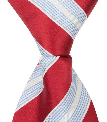 4577 X5 - 11 In. Zipper Necktie - Red With Blue & White Stripes, 24 Month To 4t