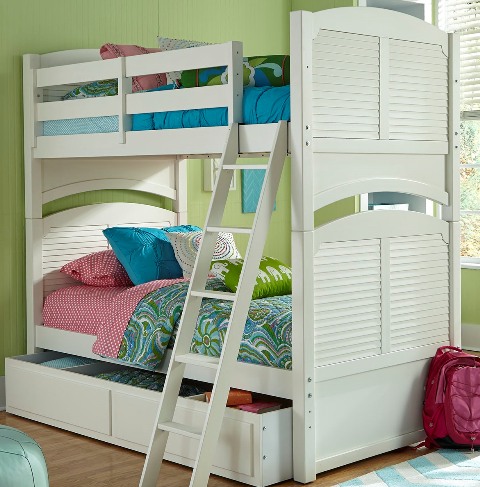 Neopolitan- Bright White 1902-333abc 3 By 3 Twin Shutter Bunk Bed
