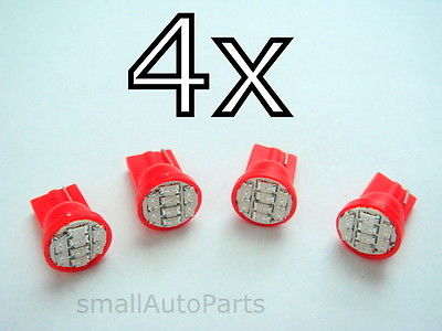 Red T10 8-smd Led Bulbs - Set Of 4