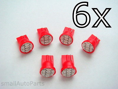 Red T10 8-smd Led Bulbs - Set Of 6