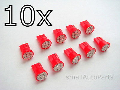 Red T10 8-smd Led Bulbs - Set Of 10