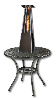 Phsqgh-tt Contemporary Patio Heater Table Top Square Golden Hammer Finish With Decorative Variable Flame