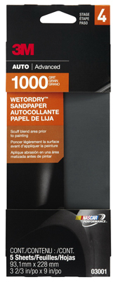 03001 1000 Grit Automotive Sandpaper, Pack Of 5