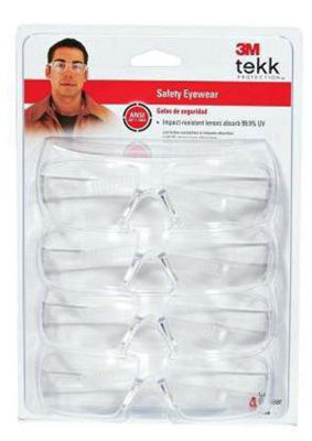 90834-00000b Protection Contractor Safety Eyewear, Clear, Pack Of 4
