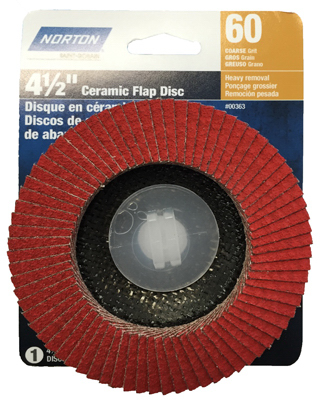 50181-038 4.5 In. 60 Grit Premium Ceramic Flap Disc