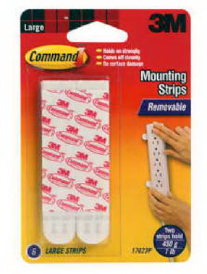17023p Command Large Mounting Strips, 6 Count