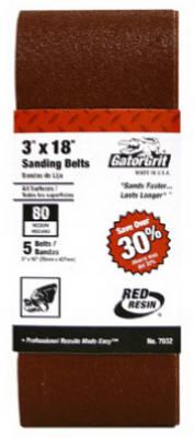 7032 3 X 18 In. 80 Grit Sanding Belt - 5 Pack