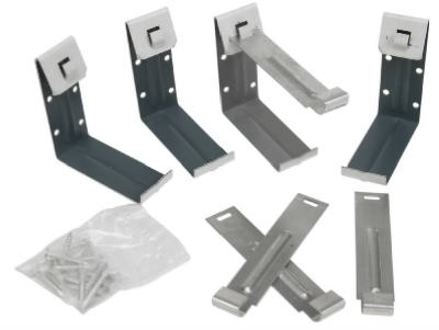 19020 4 Pack Gutter Fascia Bracket With Nails, White Galvanized Steel - 4 In