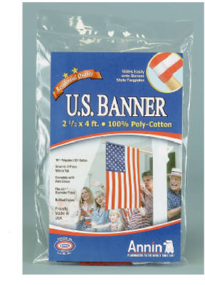 021880r 2.5 X 4 Ft. Poly Cotton U.s. American Banner Flag