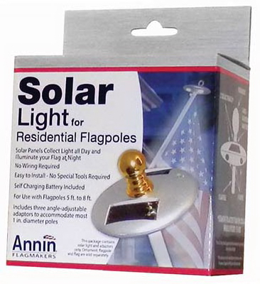 752250 6 Lumen Residential Flag Pole Mini Solar Light, Silver