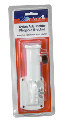 642630r Adjustable Plastic Flag Bracket, White