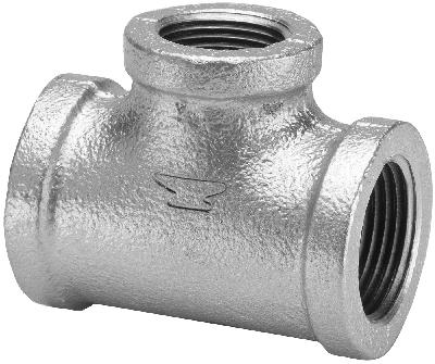 8700122503 .75 X .5 In. Malleable Iron Pipe Fitting Galvanized Reducing Tee