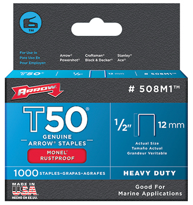 508m1 1000 Pack. T50 .5 In. Staples