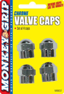 Bell Automotive Products 22-5-08837-m 4 Pack Chrome Hex Valved Cap