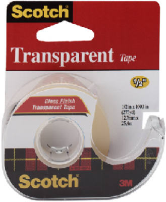 174 .5 X 1000 In. Scotch Transparent Tape With Plastic Dispenser