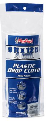 626204 .5 Mil Light Duty Plastic Drop Cloth, 9 X 12 Ft