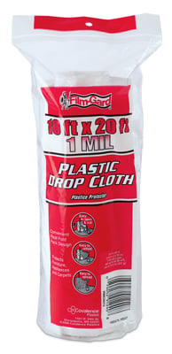 626222 1mil Medium Duty Plastic Drop Cloth, 10 X 20 Ft