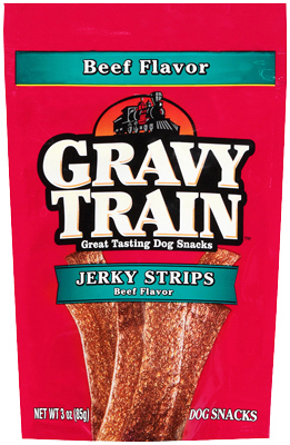 513670 Gravy Train Jerky Strip Dog Treat, 3 Oz
