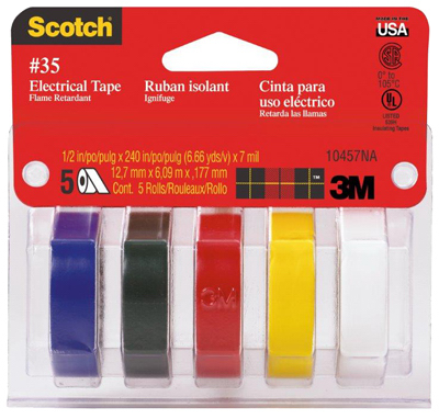 10457 .5 X 240 In. Electrical Tape, 5 Pack