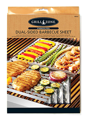 00340tv Re-usable Bbq Sheet, Dual-sided Stainless Steel