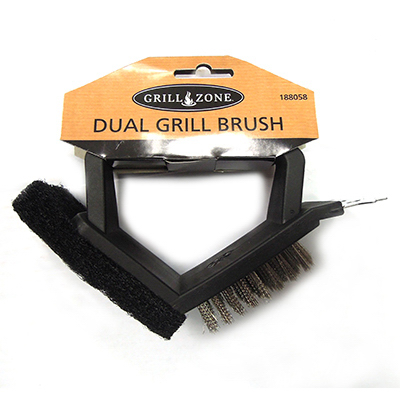 00338tv Barbecue Brush & Pad, Steel Bristles