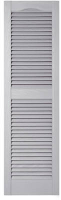 010140052030 15 X 52 In. Louvered Vinyl Louvered Shutter Pair