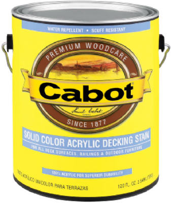 Cabot Samuel 1801-05 Qt, White Base, 100 Percent Acrylic, Solid Color Decking Stain