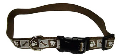 46981 A Cps26 1 In. Adjustable Reflective Nylon Collar - Chocolate
