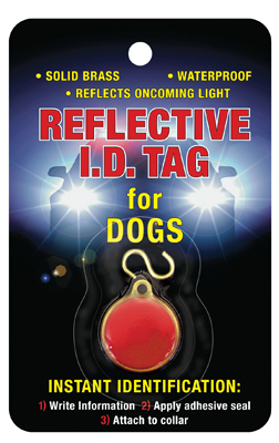 Coastal Pet 45000 A Reddog Reflective Dog Id Tag, Solid Brass