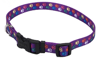 06402 A Spw18 .63 In. Adjustable Special Paws Pattern Nylon Fashion Collar