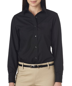 UPC 712848477769 product image for Van Heusen V0216 Ladies Long-Sleeve Cotton-Rich Broadcloth - Black 2XL | upcitemdb.com