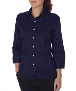 UPC 712848251970 product image for Van Heusen V0527 Ladies 3 By 4 - Sleeve Dress Twill - Navy Large | upcitemdb.com