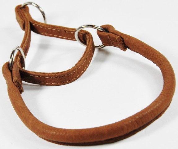 L1216-6 16 L X 0.33 W In. Round Leather Martingale Collar, Brown