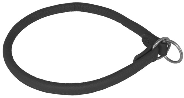 12 L X 0.25 W In. Round Leather Choke Collar, Black