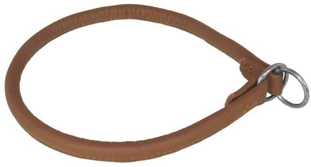 L1312-6 12 L X 0.25 W In. Round Leather Choke Collar, Brown
