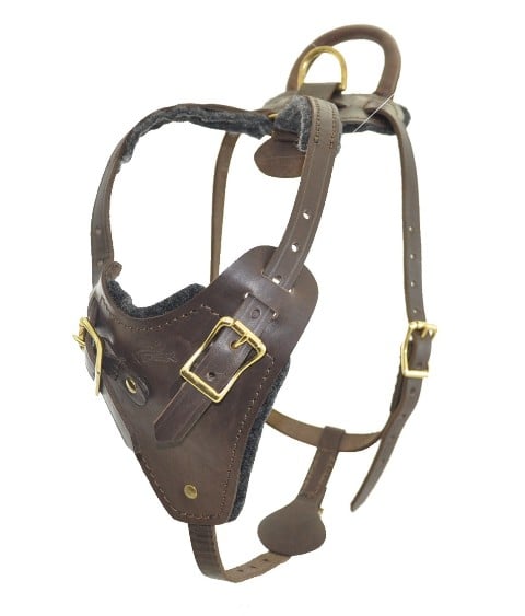 V3001-6 24-33 N X 32-41 G In. Invader Leather Working Dog Harness, Brown